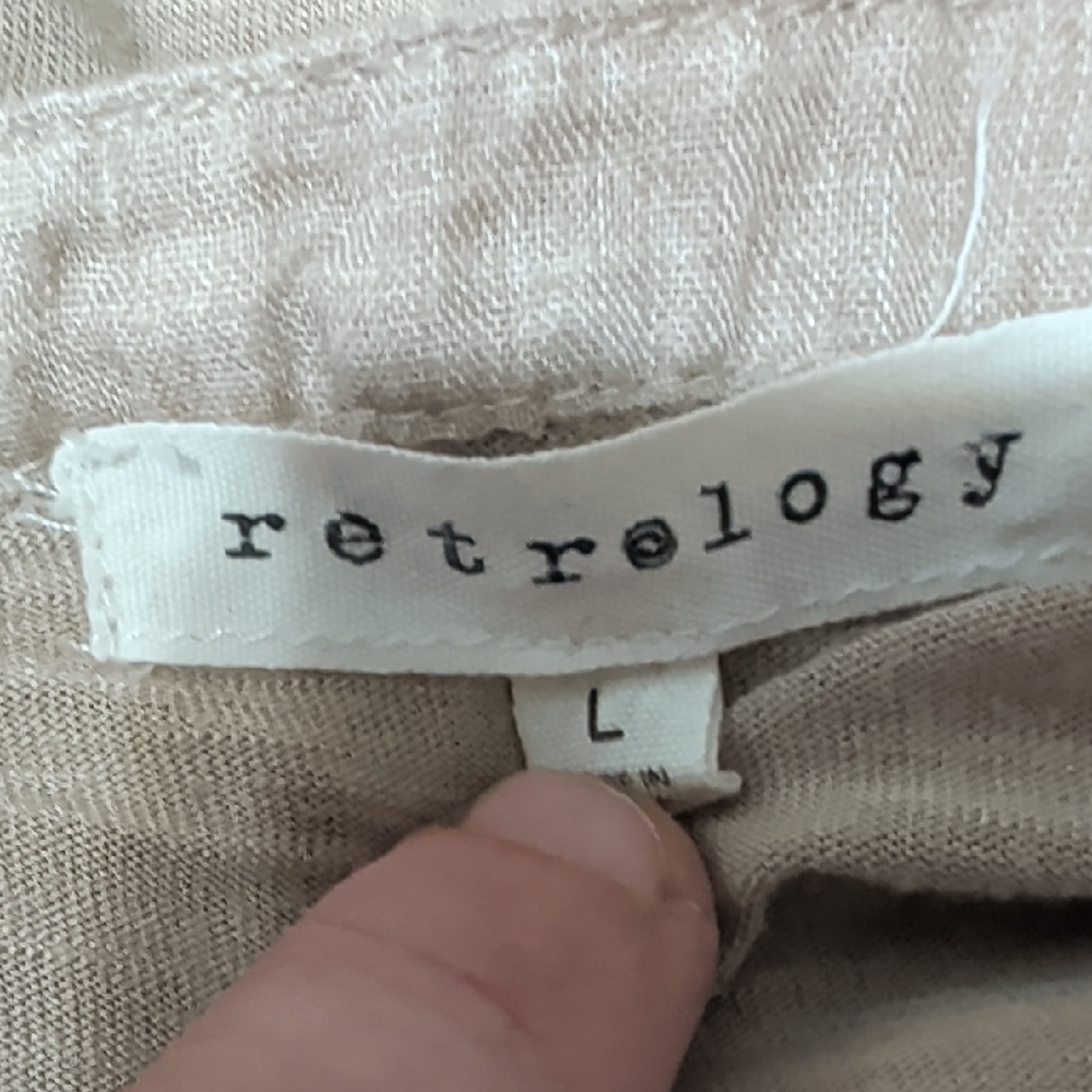 Retrology Sheer Sleeveless Embroidered Tunic Top - Taupe Women's Large - Picture 6 of 7